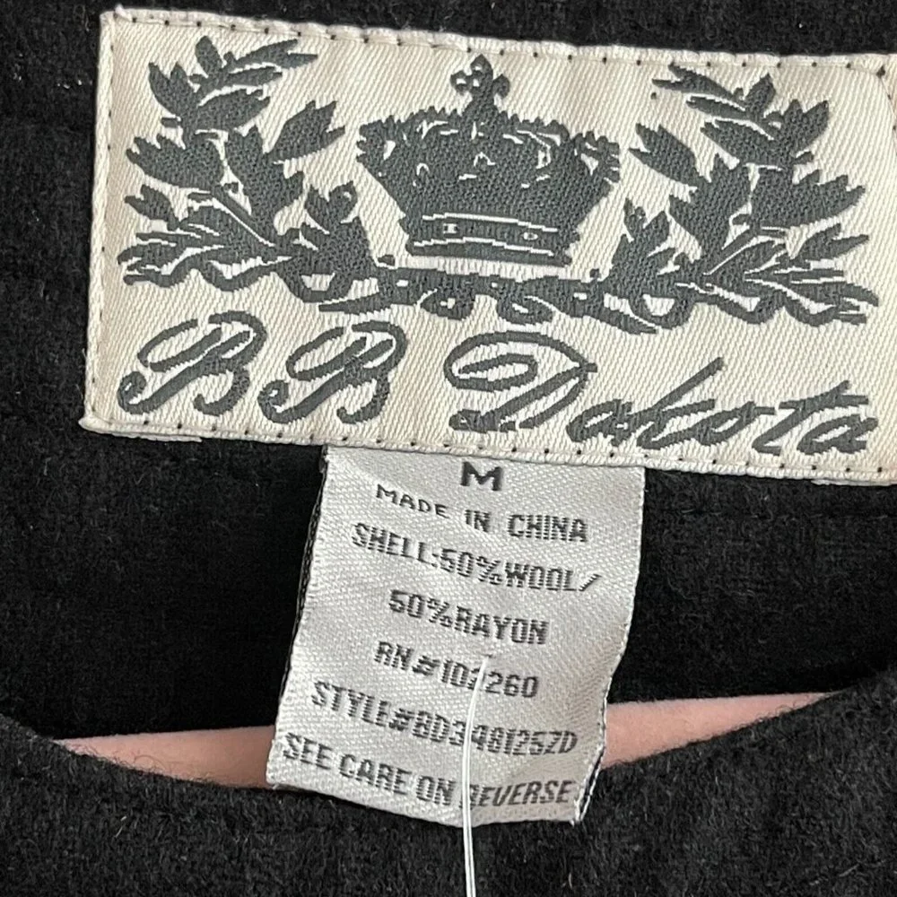 BB Dakota Ruched Neck Wool Shift Dress sz Medium w/ Pockets Sleeveless Black - Picture 5 of 6